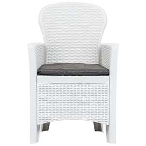3dílný bistro set plast ratan bílý - obrázek 3