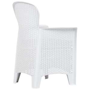 3dílný bistro set plast ratan bílý - obrázek 4