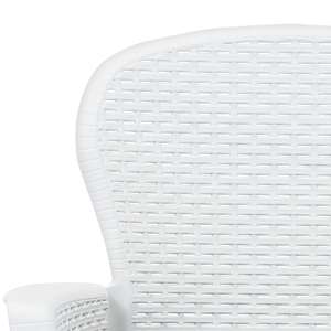 3dílný bistro set plast ratan bílý - obrázek 5