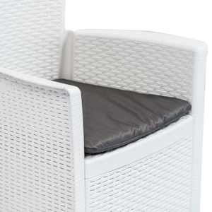 3dílný bistro set plast ratan bílý - obrázek 6