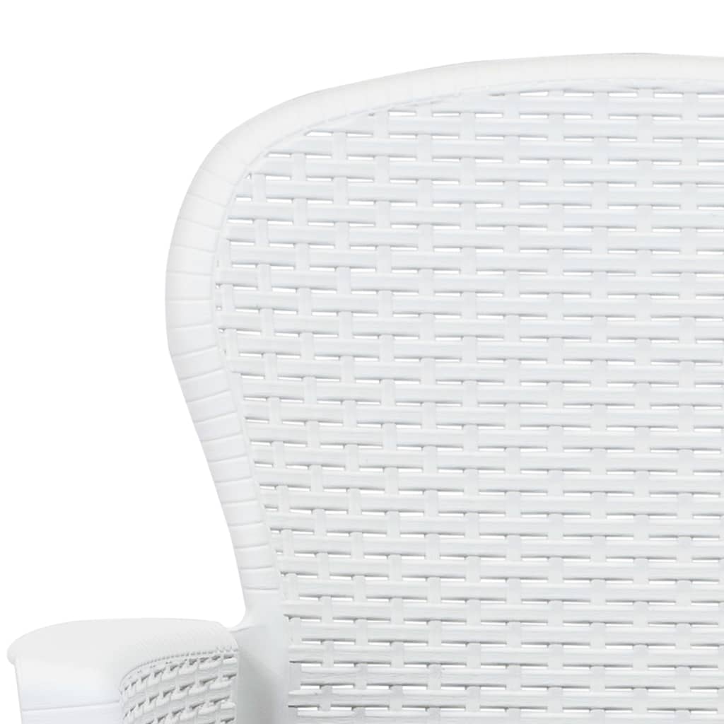3dílný bistro set plast ratan bílý - obrázek 5