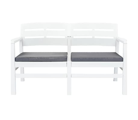 vidaXL 4-teiliges Gartenm&ouml;bel Set Wei&szlig; Kunststoff