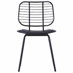 vidaXL Valgomojo kėdės su dirbt. odos sėd., 2vnt., juodos, plienas