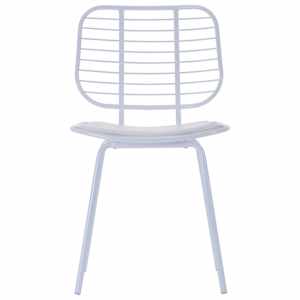 vidaXL Valgomojo kėdės su dirbt. odos sėd., 2vnt., baltos sp., plienas