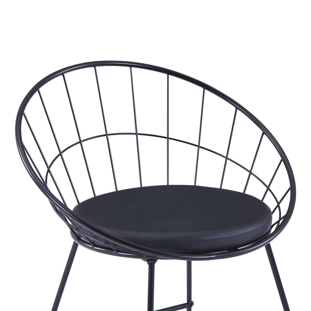  Barové stoličky 2 ks čierne umelá koža