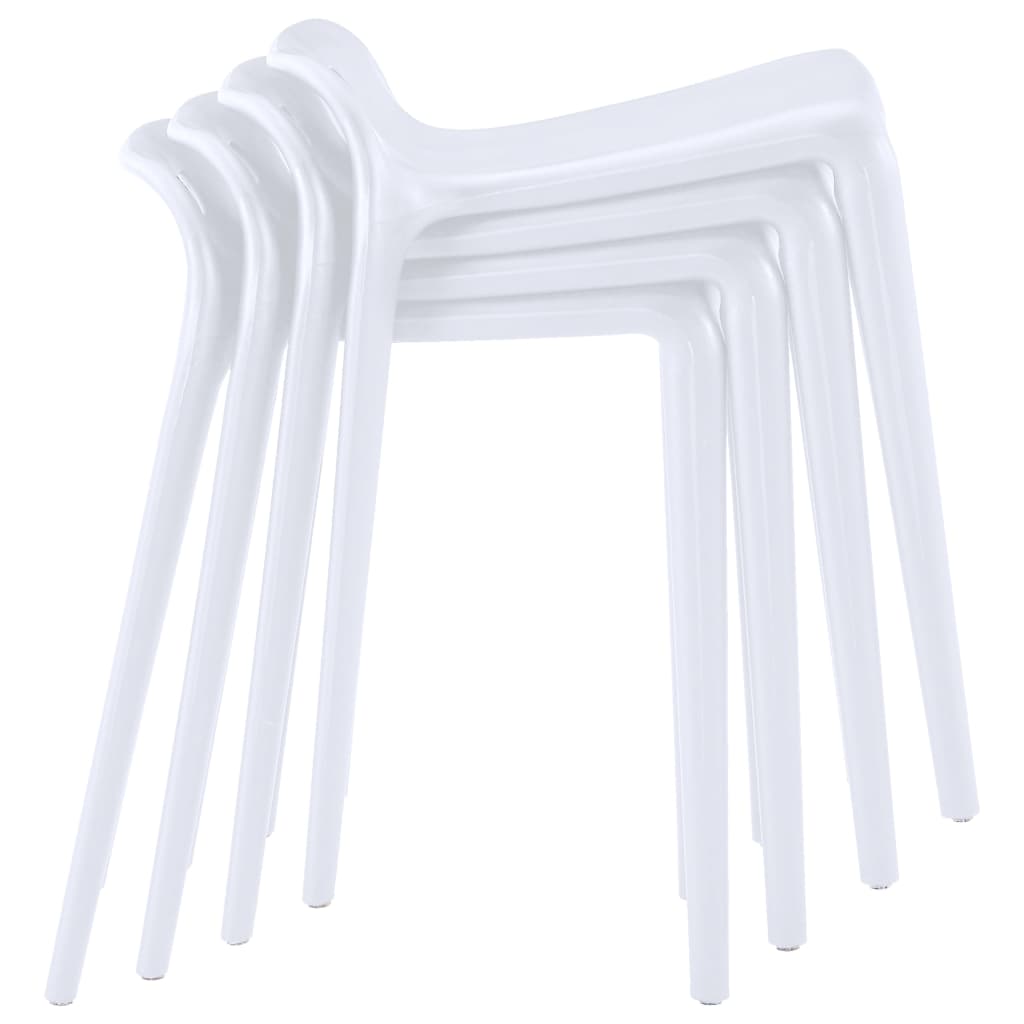 vidaXL Stackable Stools 4 pcs White Plastic