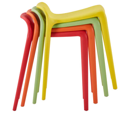 vidaXL 4 db színes műanyag rakásolható szék