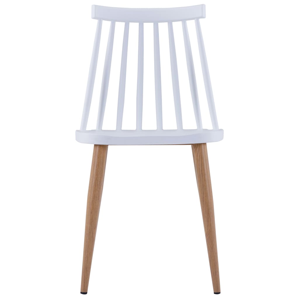 vidaXL Dining Chairs 2 pcs White Plastic