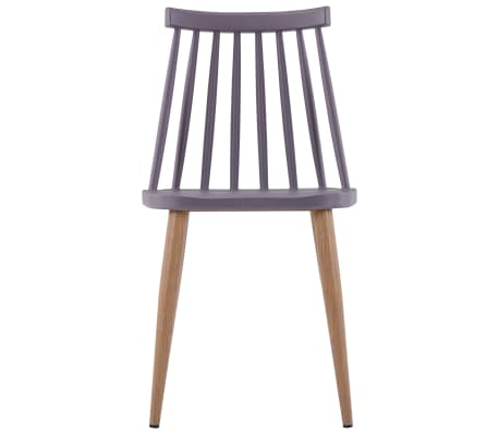 VidaXL Valgomojo kėdės, 2 vnt., pilkos spalvos, plastikas