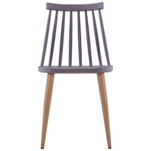 VidaXL Valgomojo kėdės, 2 vnt., pilkos spalvos, plastikas