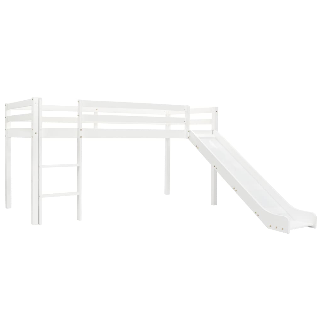 vidaXL Cadru pat etajat copii cu tobogan & scară 97x208cm lemn de pin imagine vidaxl.ro