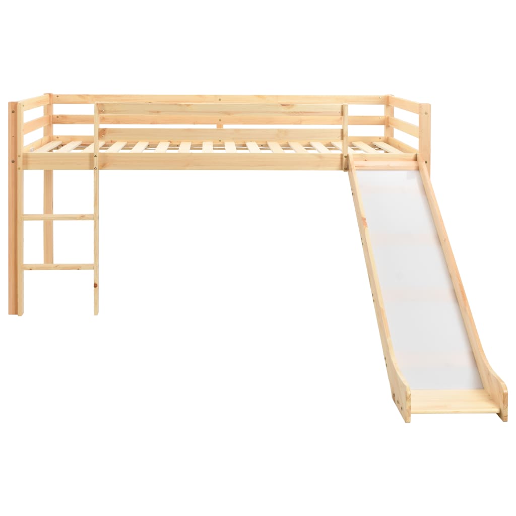 

vidaXL Kinderhoogslaper met glijbaan en ladder 97x208 cm grenenhout