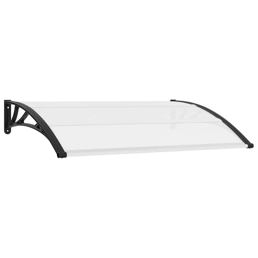 vidaXL Vchodová stříška černá a průhledná 150 x 75 cm polykarbonát