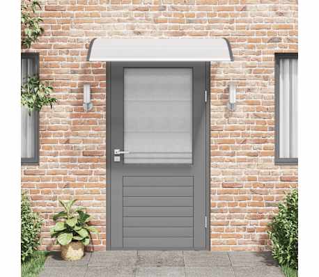 vidaXL ukse varikatus, must ja l&auml;bipaistev, 150 x 75 cm, PC