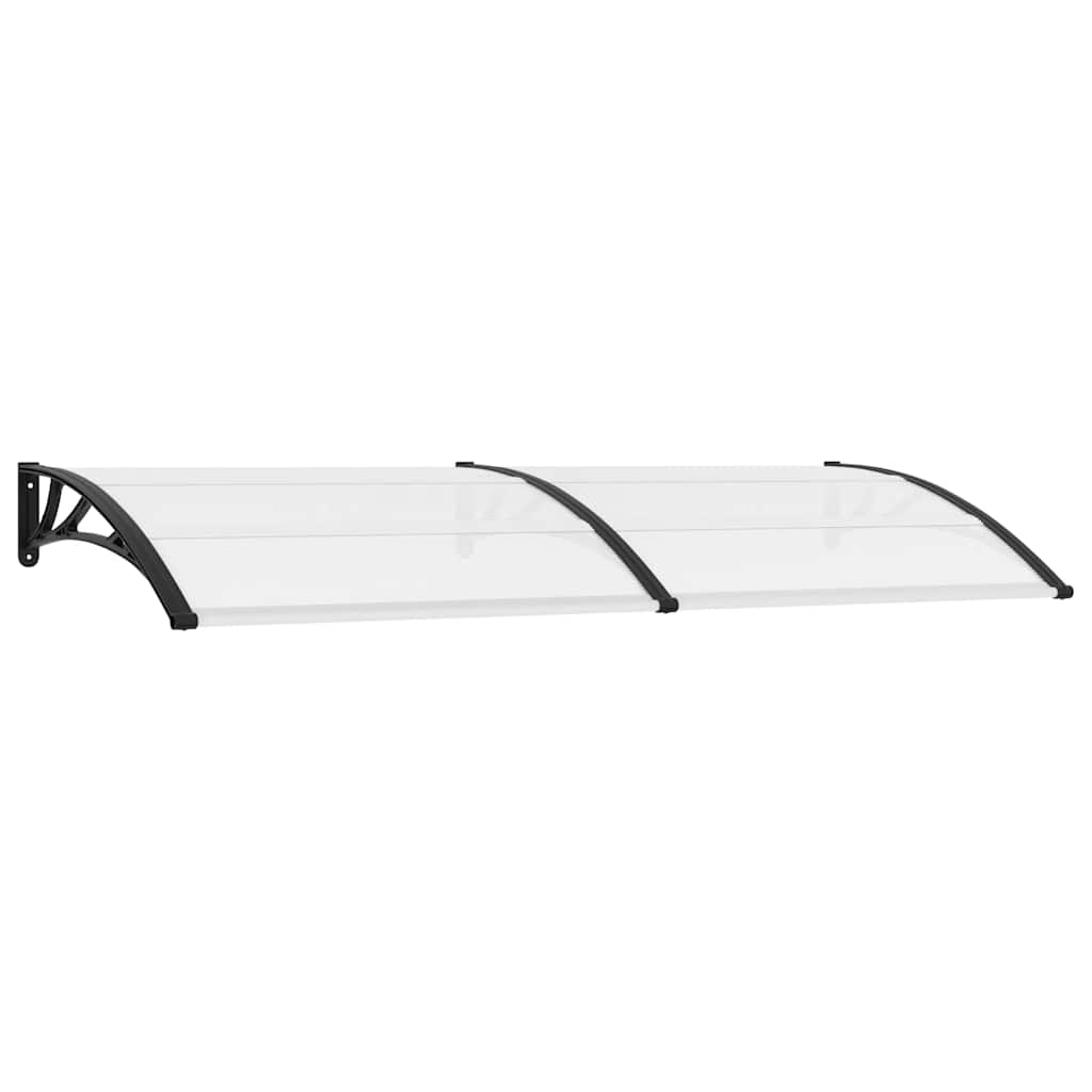 

vidaXL Door Canopy Black and Transparent 94.5"x31.5" PC