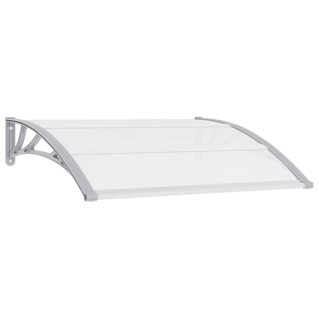 vidaXL Vchodová stříška šedá a průhledná 120 x 75 cm polykarbonát