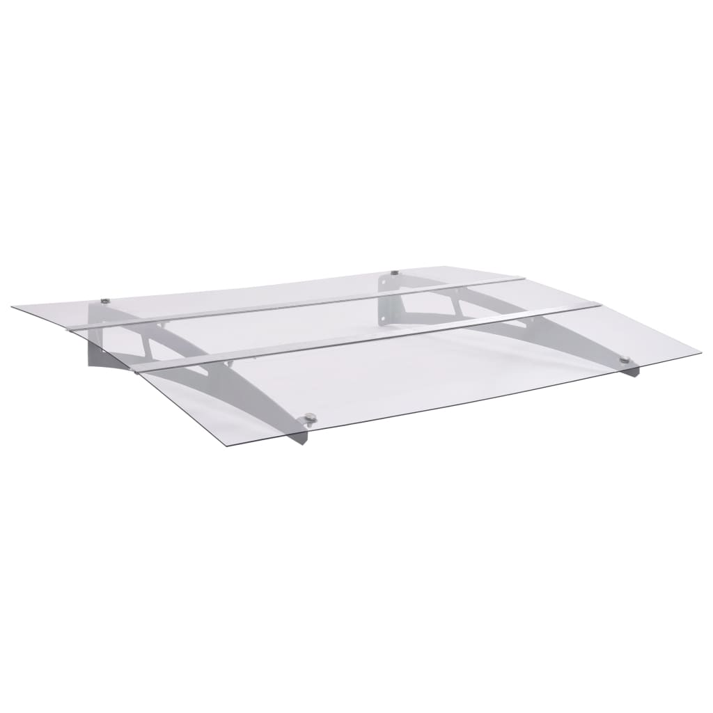 

vidaXL Door Canopy Silver and Transparent 47.2"x35.4" Polycarbonate