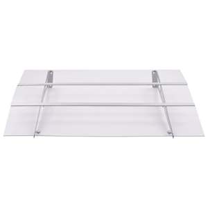 Stříška na dveře stříbrná a průhledná 150x90 cm PET - obrázek 2
