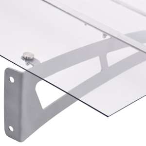 Stříška na dveře stříbrná a průhledná 150x90 cm PET - obrázek 4