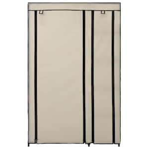 Skládací šatní skříň krémová 110 x 45 x 175 cm textil - obrázek 4