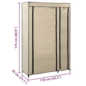 Skládací šatní skříň krémová 110 x 45 x 175 cm textil - obrázek 7