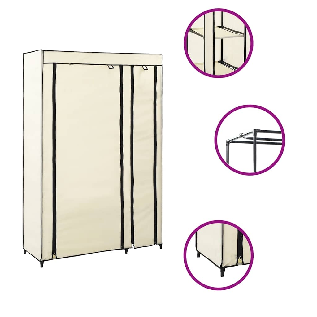 vidaXL Dulapuri pliabile de haine 2 buc. crem 110x45x175 cm țesătură