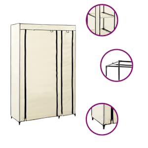 vidaXL Sammenleggbare garderober 2 stk kremfarget 110x45x175 cm stoff