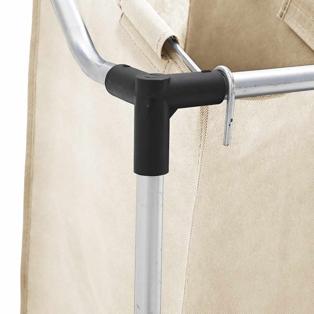 Koš za sortiranje perila s 4 vrečami krem jeklo - slika 8