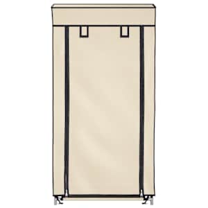 Botník s potahem krémový 58 x 28 x 106 cm textil - obrázek 4