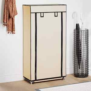 Omarica za čevlje s pokrivalom blago 58x28x106 cm krem