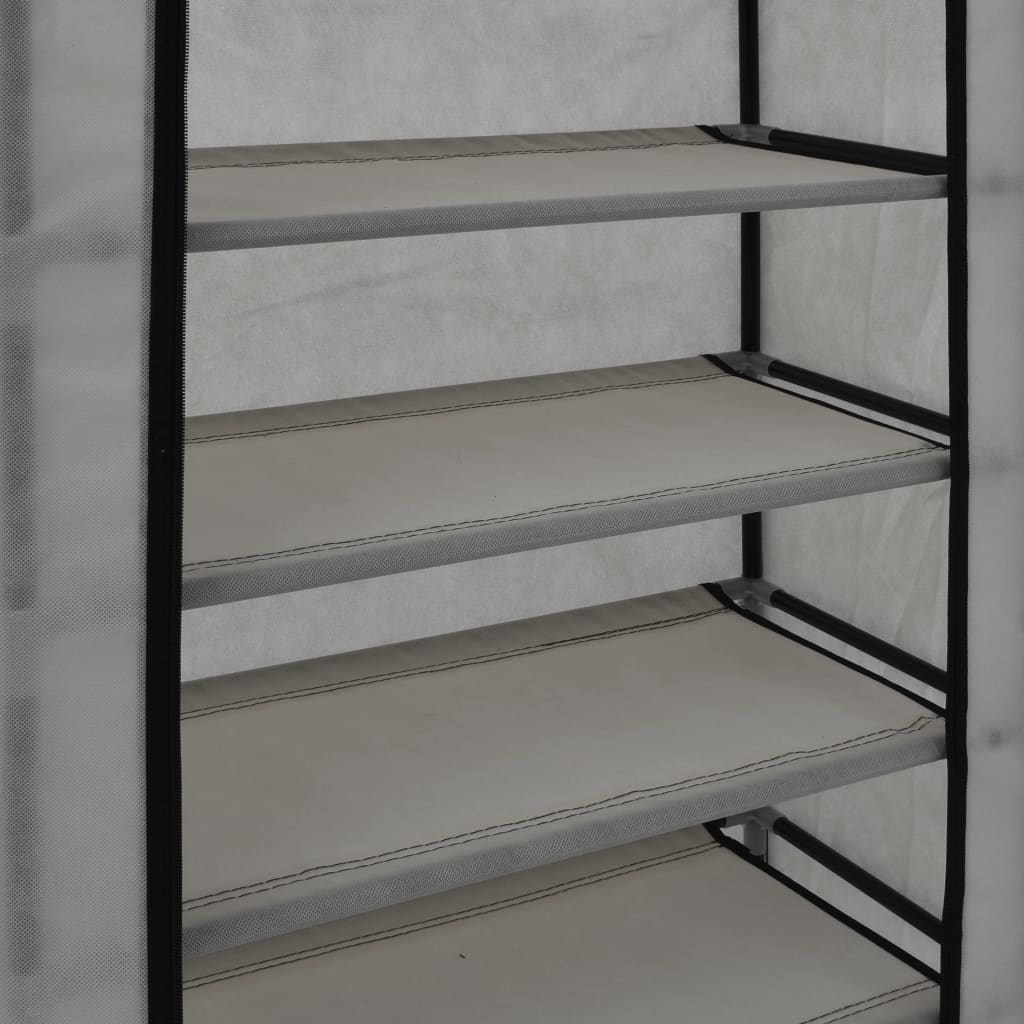 282430 Shoe Cabinet with Cover Grey 58x28x106 cm Fabric