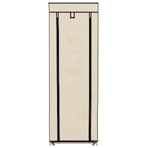 Botník s potahem krémový 57 x 29 x 162 cm textil - obrázek 4