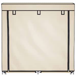 Botník s potahem krémový 115 x 28 x 110 cm textil - obrázek 4