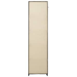 Šatní skříň s přihrádkami a tyčemi krémová 150x45x176 cm textil - obrázek 5