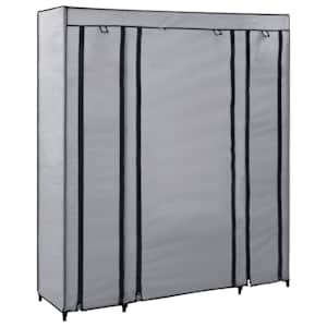vidaXL sektsioonide ja torudega kapp, hall, 150 x 45 x 176 cm, kangast
