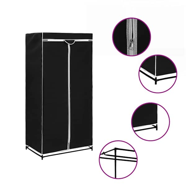 vidaXL riidekapp must 75 x 50 x 160 cm