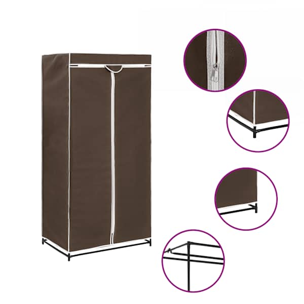 vidaXL riidekapp pruun 75 x 50 x 160 cm