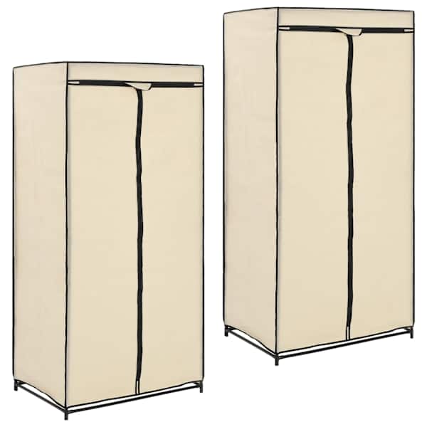 vidaXL riidekapid 2 tk, kreemjasvalge, 75 x 50 x 160 cm