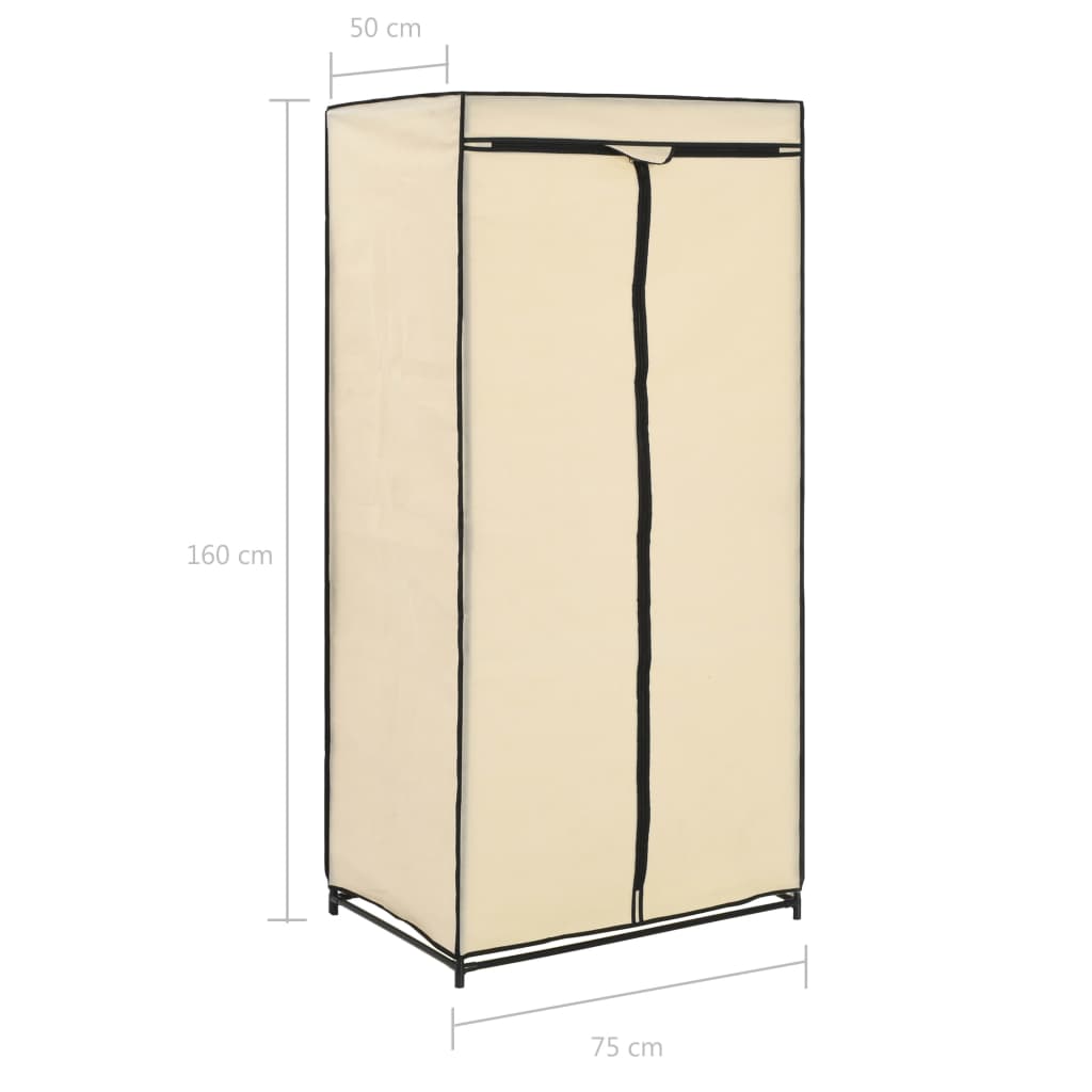 282443 vidaXL Wardrobes 2 pcs Cream 75x50x160 cm