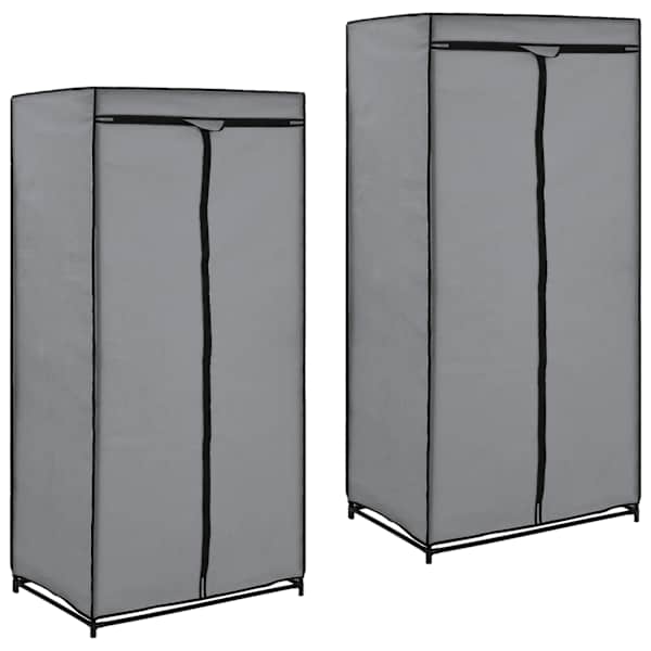vidaXL riidekapid 2 tk, hall, 75 x 50 x 160 cm