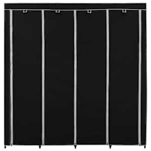 282445 vidaXL Wardrobe with 4 Compartments Black 175x45x170 cm - obrázek 4