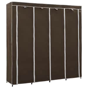 Šatní skříň se 4 přihrádkami hnědá 175 x 45 x 170 cm - obrázek 2