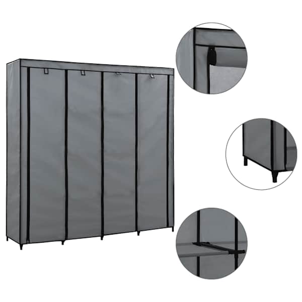 vidaXL garderoob 4 sektsiooniga, hall 175 x 45 x 170 cm