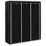  vidaXL fekete szövet ruhásszekrény tárolórekeszekkel 150 x 45 x 176 cm termék 2. képe