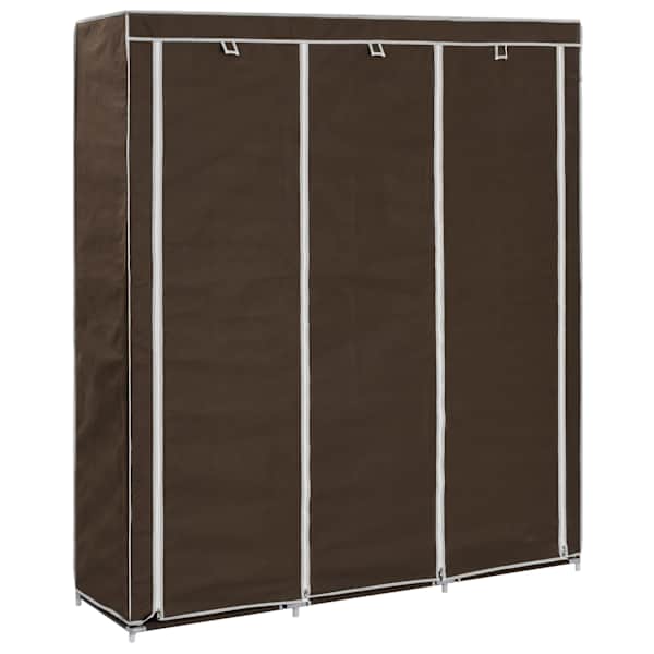 vidaXL riidekapp sektsioonide ja k&auml;sipuude abil, pruun, 150 x 45 x 175 cm, kangas