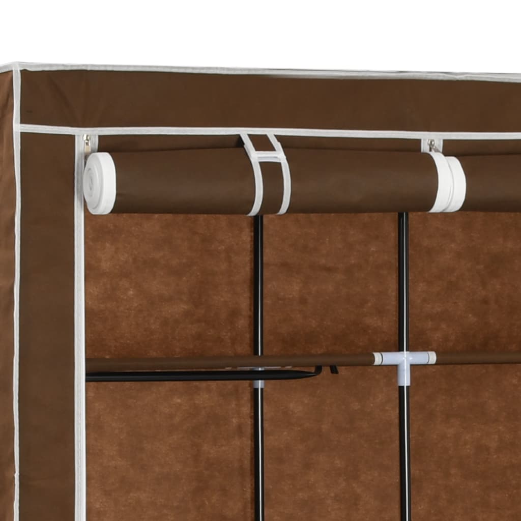 282454 Wardrobe with Compartments and Rods Brown 150x45x175 cm Fabric 