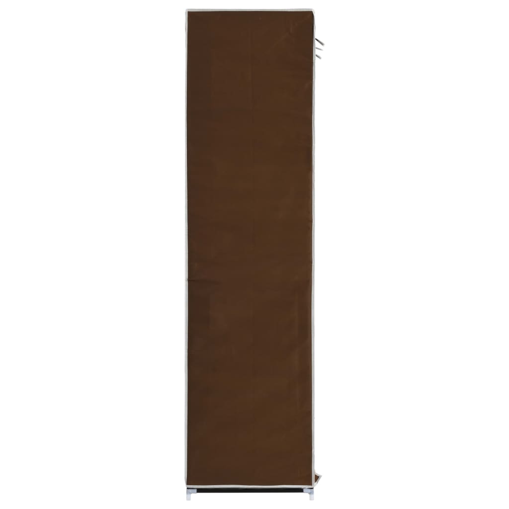 282454 Wardrobe with Compartments and Rods Brown 150x45x175 cm Fabric 