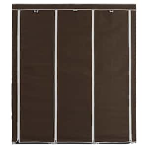 Šatní skříň s přihrádkami a tyčemi hnědá 150x45x175 cm textil - obrázek 4
