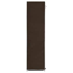 Šatní skříň s přihrádkami a tyčemi hnědá 150x45x175 cm textil - obrázek 6