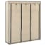  vidaXL krém szövet ruhásszekrény rekeszekkel és rudakkal 150x45x175 cm termék 2. képe